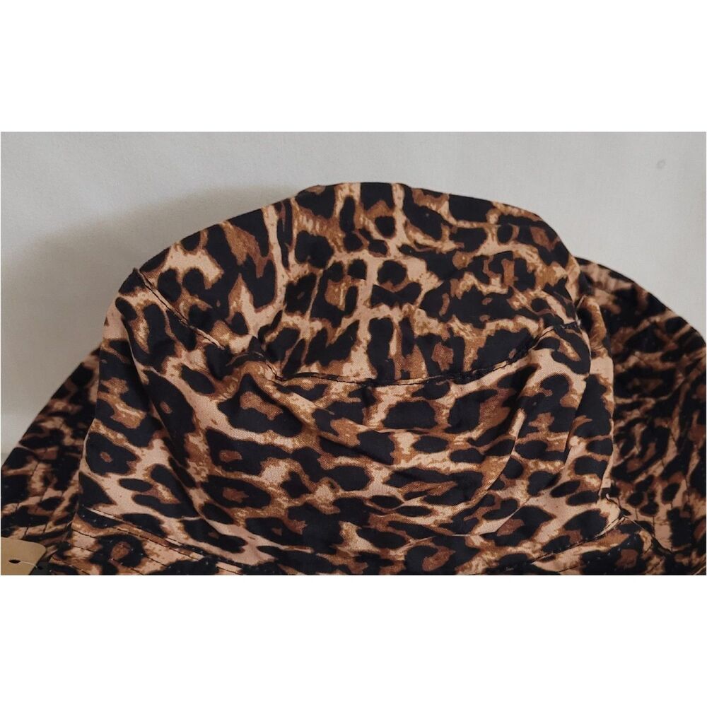 Women Leopard Striped Super Cool Round Wide Brim Hat Outdoor Beach Fishing Hike